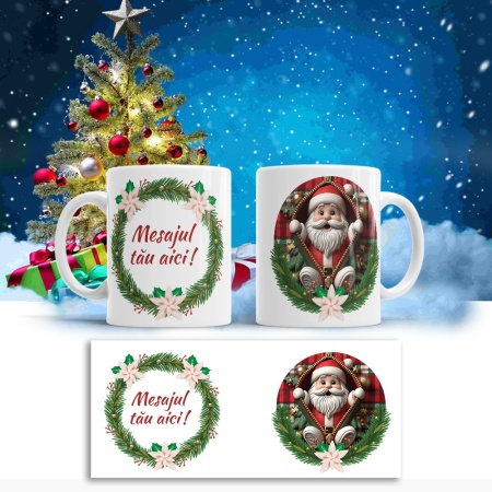 Cana De Craciun - Happy Santa with White Boots (mesaj personalizat) - Img 3