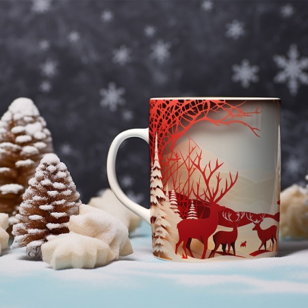 Cana De Craciun - Red Quilling Reindeers - Img 2