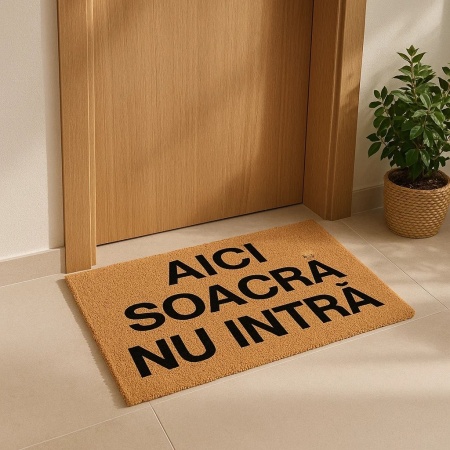 Covor de intrare personalizat - 60x40cm - AICI SOACRA NU INTRA - Img 5