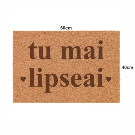 Covor de intrare personalizat - 60x40cm - tu mai lipseai - Img 3