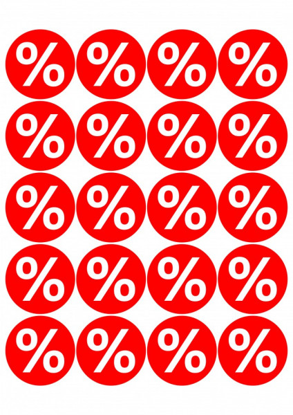 Etichete personalizate cu %, 100 buc, PVC, rezistente la apa - Img 2