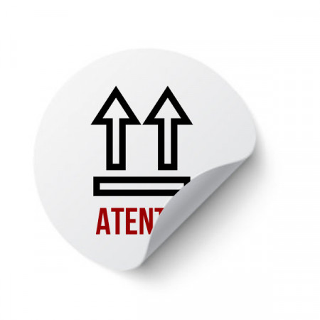 Etichete personalizate cu ATENTIE, 100 buc, PVC, rezistente la apa - Img 2