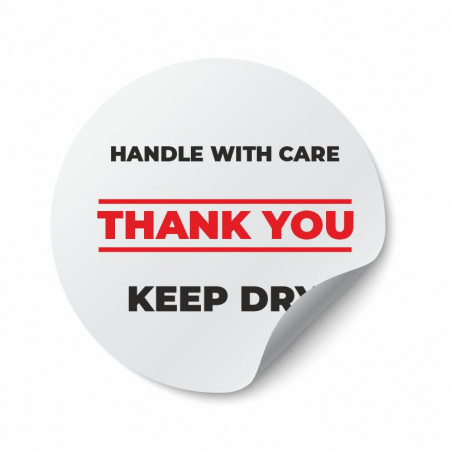 Etichete personalizate HANDLE WITH CARE, 100 buc, PVC, rezistente la apa - Img 2