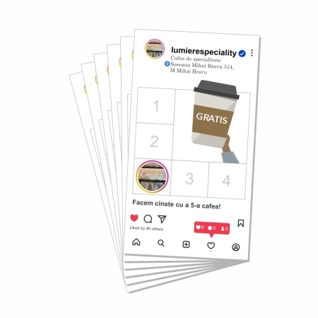 Set 100 vouchere 9x5cm - program fidelizare clienti instagram page - Img 2