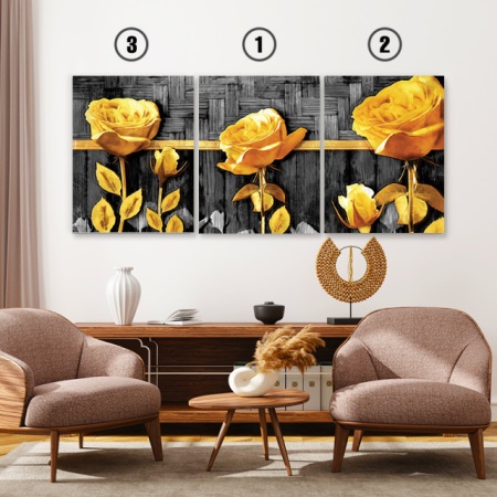 Set Tablouri Canvas - Golden Roses - Img 3