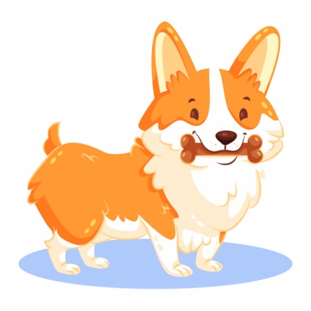 Sticker Copii - Corgi cu os - Img 3