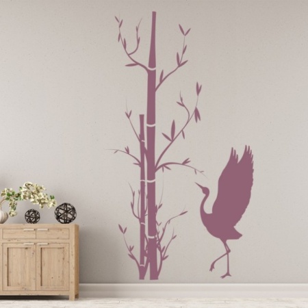Sticker De Perete Bamboo Tree And Bird - Img 2