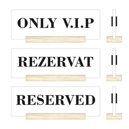 Suport semn de masa pentru restaurant mesaj - Rezervat - Img 4