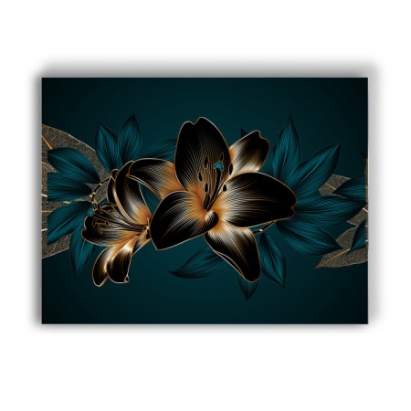 Tablou Canvas Beautiful Golden Lilies - Img 3