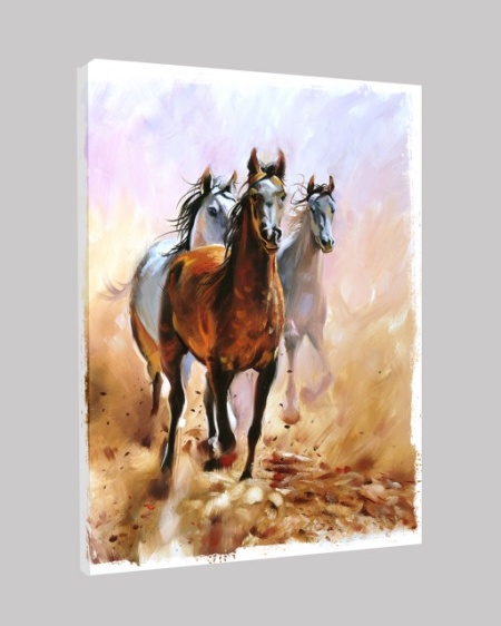 Tablou Canvas Efect Pictura - Cai Salbatici - Img 2