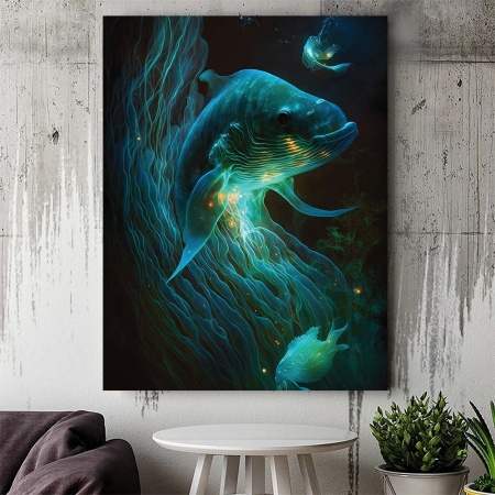 Tablou Canvas Glowing fish - Img 4