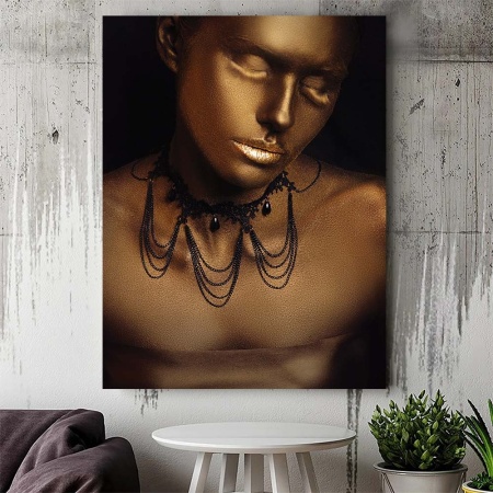 Tablou Canvas - Golden dust portrait - Img 4