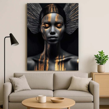 Tablou Canvas - Golden tribal godess - Img 3