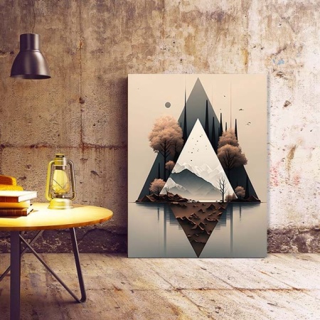 Tablou Canvas Modern Abstract - Abstract landscape with triangles - Img 2