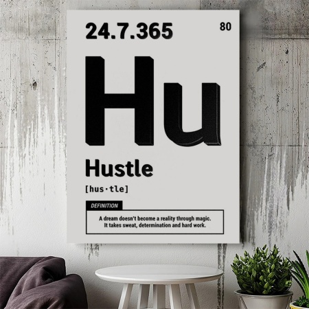 Tablou Canvas Motivational - Hustle (element on white) - Img 2