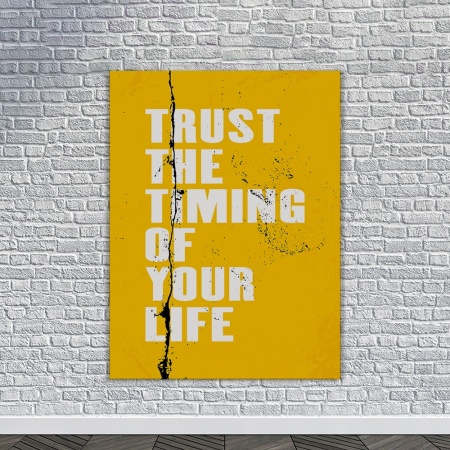 Tablou Canvas Motivational - Trust the timing of your life (yellow) - Img 3