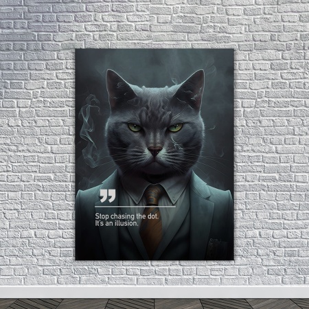 Tablou Canvas Personalizat - Business Animals - Young male cat - Img 4