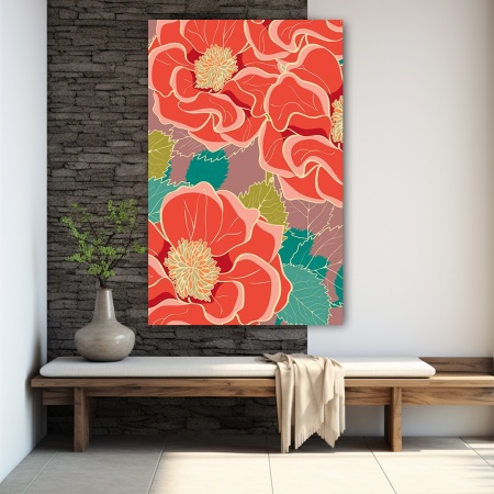 Tablou canvas - Red Wild Roses (Floral 125) - Img 4