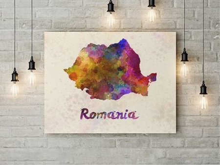 Tablou Canvas Romania Acuarela - Img 2