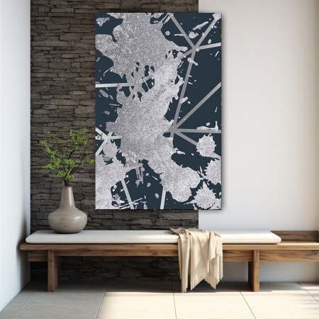 Tablou canvas - Silver on Dark Blue (ZAZ 040) - Img 4