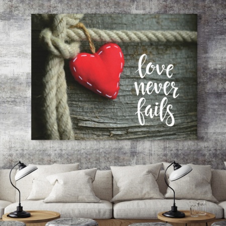 Tablou Motivational - Love Never Fails - Img 4
