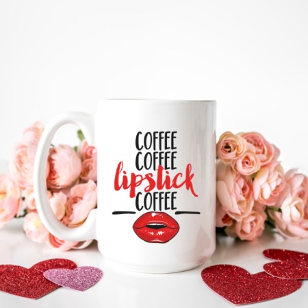 Cana cu Mesaj Coffee Coffee Lipstick Coffee - Img 2