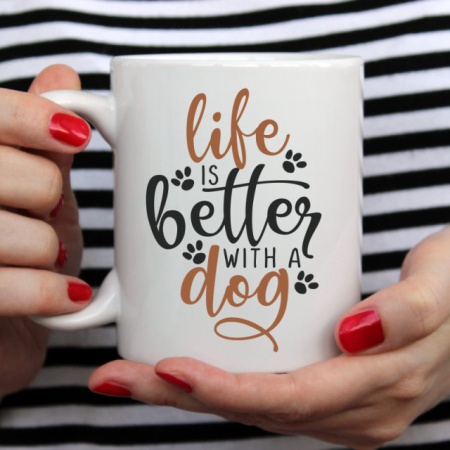 Cana cu Mesaj Life Is Better With A Dog - Img 4
