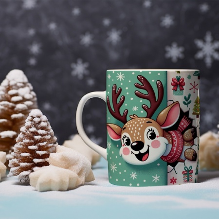 Cana De Craciun - Cute Baby Raindeer with Scarf - Img 2