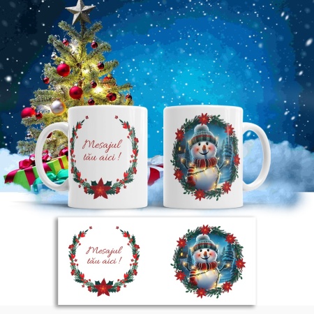 Cana De Craciun - Cute Smiling Snowman (mesaj personalizat) - Img 2