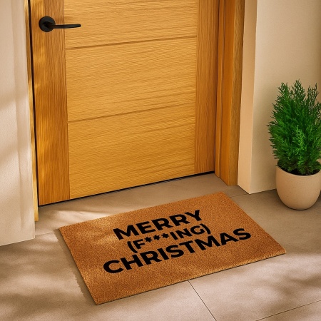 Covor de intrare personalizat - 60x40cm - Merry F*KING Christmas - Img 2