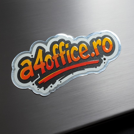 Etichete adezive personalizate Metalizata 10x10cm decupat pe argintiu sau auriu - Img 2