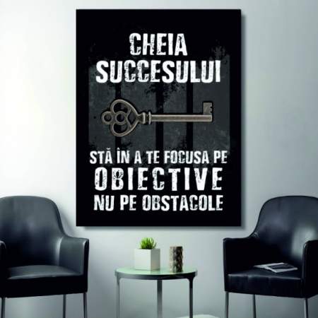 Pachet tablouri canvas motivationale - set 3 tablouri Cheia, Time si Nu astepta - Img 4