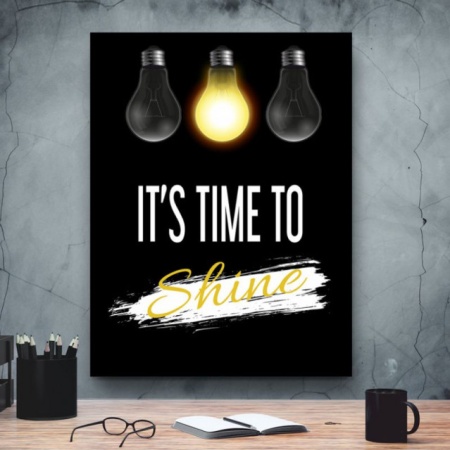 Pachet tablouri canvas motivationale - set 3 tablouri Negative, Time to shine si 1% - Img 6