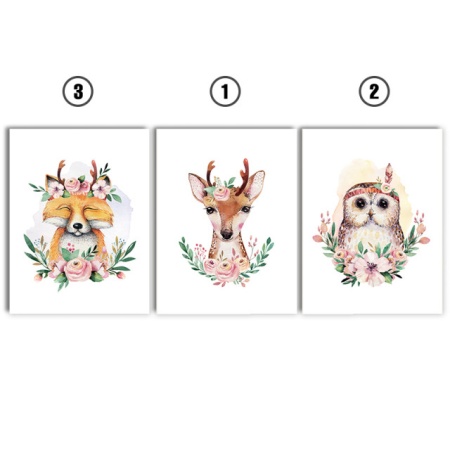 Set Tablouri Copii - Floral Animals - Img 2