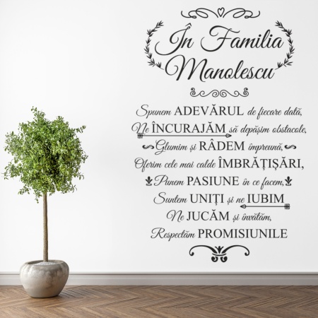 Sticker de perete “În Familia Noastra” pentru familie - Img 4