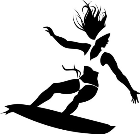 Sticker De Perete Surfing Girl - Img 2