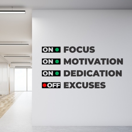 Sticker Focus Motivation Dedication Excuses - Img 5