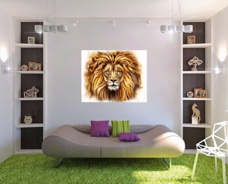 Tablou Canvas Efect Pictura - Leul Puternic - Img 2