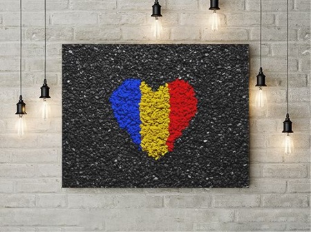 Tablou Canvas Inima Tricolora - Img 3