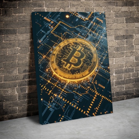 Tablou Canvas Inspirațional - Digital Bitcoin