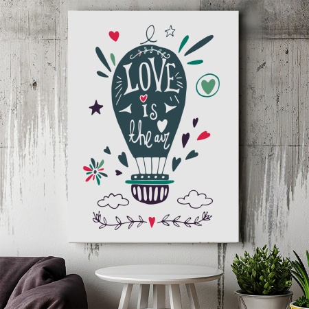 Tablou Canvas Inspirațional - Love is the Air (Baloon) - Img 4