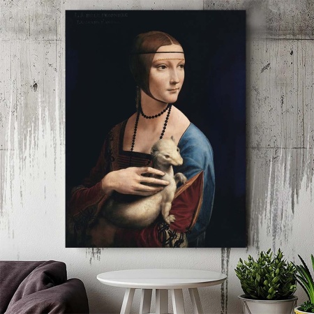 Tablou Canvas "Lady with an Ermine"- Doamna cu hermină - Img 3