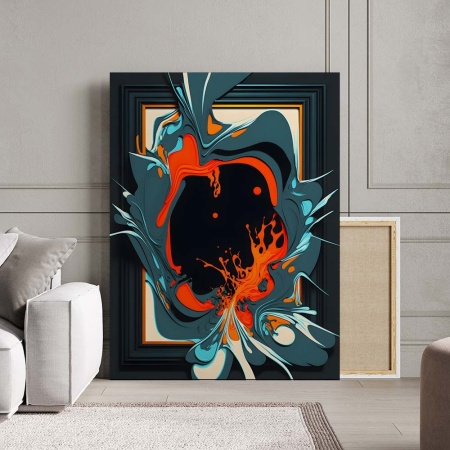Tablou Canvas Modern Abstract - 3D Splash in a frame - Img 2