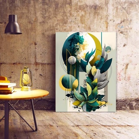 Tablou Canvas Modern Abstract - Beautiful 3D painting with leaves - Img 2