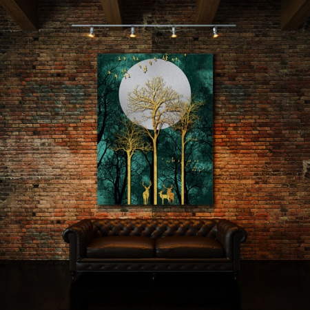 Tablou Canvas Moon Behind The Golden Trees - Img 3