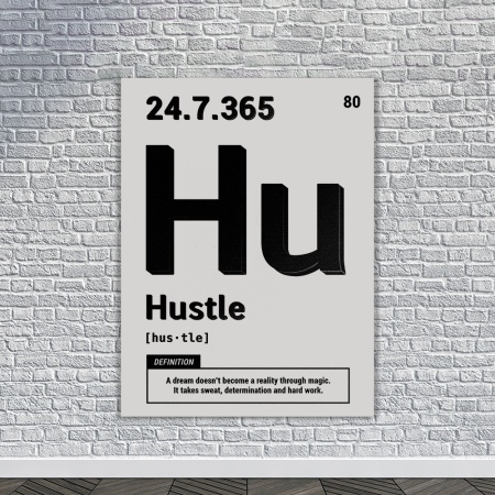 Tablou Canvas Motivational - Hustle (element on white) - Img 3