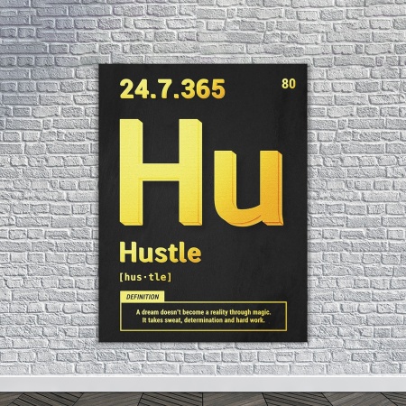 Tablou Canvas Motivational - Hustle (gold) - Img 3