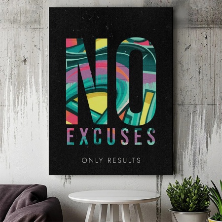Tablou Canvas Motivational - No excuses (mural) - Img 3