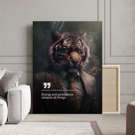 Tablou Canvas Personalizat - Business Animals - Tiger (profile) - Img 3