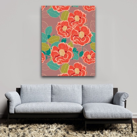 Tablou canvas - Red Wild Roses (Floral 125) - Img 5